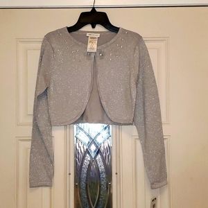 New silver bolero sweater